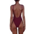 Pikkukuva 2 / 4: Naisten Push Up Solid Selkänojaton Monokini yksiosainen uima-asu Wine Red S