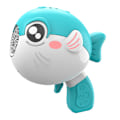 Miniatyrbillede 1 af 4: 10-hullers automatisk boblemaskine elektrisk puffer fiskeboble maskine legetøj til børn (cyan fisk),
