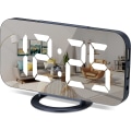 Miniatyrbilde 1 av 5: Digital vekkerklokke, stor speilvendt LED-skjerm, med 2 USB-ladeporter, automatisk dimmefunksjon, slumrefunksjon, 7 tommers Mo