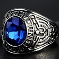 Miniatyrbillede 4 af 5: Ring Punk Oval Form Rhinestone Indlagt Punk Klassisk Ring Til Fest Red 9