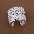 Miniatyrbillede 2 af 4: Finger Ring Hul Justerbar Rhinestones Tiny Open Hearts Ring til dagligdagen