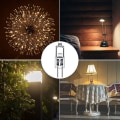Miniatyrbilde 4 av 5: G4 halogen lyspærer, 12v 20w halogen pin base lampe, 2800k varm hvit, dimbar, G4 lavspennings halogen lampe, klar kapsel lampe, pakke med 10 56vingt