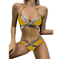 Pikkukuva 1 / 4: Naisten push-up-rintaliivit + lyhyt bikinisetti , uimapuku, uimapuku Yellow L
