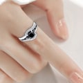 Miniatyrbillede 5 af 5: Fingerring Geometrisk sort Cubic Zirconia smykker Modeudseende Udsøgt fingerring til bryllup US 10