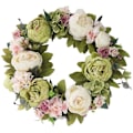 Miniatyrbillede 1 af 4: Hvid og grøn pæon falsk blomsterkrans