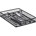 Pikkukuva 1 / 5: Ruokailuvälinetarjotin Mesh Teräs Metalliruokailuvälinelaatikko Ruokailuvälinetarjotin Kxlxd: 5 x 23,5 x 31,7 cm, musta
