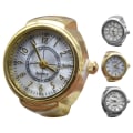 Miniatyrbillede 4 af 5: Ur Ring Dekorativ Clear Dial Smykker Ur Kvarts Analog Finger Ring Watch Til Voksen Golden 2