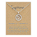 Miniatyrbillede 2 af 2: Tolv Constellation Pendant Elegant Gold Tone Chain Halskæder Brev Horoskop