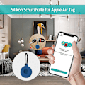 Pikkukuva 5 / 5: 3 kpl Apple AirTag pehmeälle cover , avainnipun koukulla, turva- ja katoamissuojalla, minihelposti kuljettava anti-scratch ihosuoja C Midnight blue