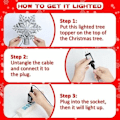 Miniatyrbilde 4 av 5: Juletre topper med magisk roterende snøfnugg projektor, 3D glitter projektor juletre topper til jul