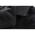 Miniatyrbillede 4 af 5: Mænd mellemlang uldfrakke Solid revers Mode Slim Fit Overfrakke XXL Black