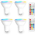 Pikkukuva 1 / 5: Ledgu10 Rgb-pistelamppujen väriä vaihtavat led-polttimot Rgbw himmennettävät lämpimän valkoiset (2700k-6500k) led-kohdevalot - Infrapunakaukosäädin mukana (pakkaus