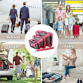 Miniatyrbilde 5 av 5: Compression Packing Cubes Bag for Travel Utvidbar pakkeboks rose red