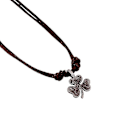 Pikkukuva 1 / 3: Alloy Clover -riipus miesten nahkainen kaulakoru - Alloy Clover -riipus lehmännahkainen kaulakoru