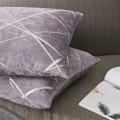 Miniatyrbillede 5 af 5: Dekorativ sofa pudebetræk, sofa tyk pude pudebetræk, firkantet grå luksus pude 2 sæt 60*60 cm Violet