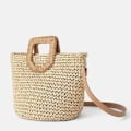 Miniatyrbild 2 av 3: Stråväska för kvinnor, högkvalitativ väska, crossbody-väska, handvävd väska, strandväska - kamel camel