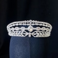 Miniatyrbillede 2 af 4: Skinnende brudekrone hovedbeklædning Luksus legering indlagt rhinsten Retro Elegant pandebånd til kvinde