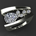 Miniatyrbilde 2 av 5: Kvinner Retro Rhinestone innlagt geometrisk form fingerring bryllup smykker gave US 8 2