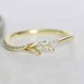 Miniatyrbillede 3 af 5: Kvinder Fashion Leaf Shape Marquise Cut Cubic Zircon Indlagt Finger Ring smykker Silver Us9