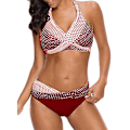 Miniatyrbild 1 av 2: kvinnor Sommar Push Up Vadderad BH Bikini Set Baddräkt Baddräkt Beach Badkläder Red M