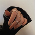 Miniatyrbilde 5 av 5: Dobbel Finger Kjede Ring Stabelbar Justerbar Unisex To Lag Kjede Åpningsring Smykkegaver Golden