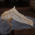 Miniatyrbilde 4 av 5: Brudekrone Hodeplagg Luksus Rhinestones Innlagt pannebånd for kvinnelig bryllupsbursdagshår Gold