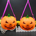 Miniatyrbilde 2 av 4: Halloween barnas bærbare gresskar godteri bøtte stemme-kontrollert stropper lysende godteri gresskar