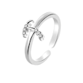 Miniatyrbillede 3 af 4: Mode Simple 26 Letter Rhinestone indlagt åbning Finger Ring Lady smykker gave Rose Gold Y