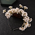 Miniatyrbillede 5 af 5: Bride Beads Blomster Hårbånd Bryllup Håndlavet Retro Luksus Hårtilbehør Til Kvinder Piger