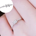 Miniatyrbilde 3 av 4: Bryllup brude forlovelse rektangulær rhinestone slank finger ring smykker gave US 10