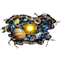 Miniatyrbillede 1 af 5: 3d Broken Cosmic Galaxy vægoverføringsbilleder