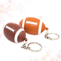 Miniatyrbillede 2 af 2: 2 stk Rugby Nøglering Creative Led Sound Nøglering til nøgletasketelefon (orange, kaffe, med knapbatteri)