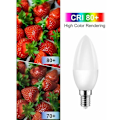 Pikkukuva 3 / 4: 6 kpl E14 Pieni Edison Ruuvi (ses) Halogeenipolttimoa vastaavat led-lamput 40w C37 400lm 3000k lämmin valkoinen