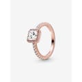 Pandora Square Sparkle Halo Ring, 14K roséguldpläterad, Omkrets Circumference: 58mm