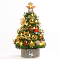 Miniatyrbild 1 av 4: 45 cm liten konstgjord julgran, liten julgran med LED-lampor, för helgdagar, julfester, guld