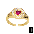 Pikkukuva 5 / 5: Sormus Vintage Zircon Heart Stud Muotikorut Ac9177 C Green