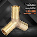Miniatyrbillede 5 af 5: 3-vejs messing med modhager Y-konnektor, snedker T-samling Luft Gas Vand Fitting (12 mm 2 stk)