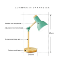 Miniatyrbillede 4 af 5: Creative Nordic Wooden Skrivebordslampe Sammenfoldelig Jern Bordlampe Øjenbeskyttelse Læselampe til Stue Soveværelse Boligindretning