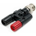 Miniatyrbillede 3 af 5: BNC hanstik til dobbelt 4 mm stikadapter Banana Jack lydstik lydstik 2 stk.，