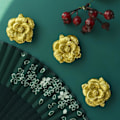 Miniatyrbillede 3 af 5: Vintage Flower Shape Skab Skuffe Knopper Garderobe Kommode Drop Pull For Home