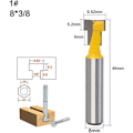 Miniatyrbillede 2 af 5: 2 STK 8 mm skaft T-slids fræser Bit Sæt Træskæring T-slids Træbearbejdning T-slids fræsere til 9,52 mm og 12,7 mm sekskantbolt Yello