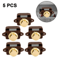 Pikkukuva 1 / 5: 5 Pack Push Button Salpa Oven lukon salpa Avaimeton Kaapin Lukon Salpa Kaapin nupin lukko hevosperävaunuun asuntovaunuun Style 3