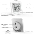 Miniatyrbillede 3 af 5: Badeværelse Ur Timer Vandtæt Badeværelse Termometer Hygrometer Badeværelse Makeup Køkken (Hvid)