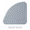 Miniatyrbillede 2 af 5: Grå vifteformet 54cm*54cm brusebad badeværelse gulvmåtte toiletbad husholdnings silikone trædepude,