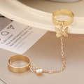 Miniatyrbilde 5 av 5: Kvinner Sirkelsett Åpning Justerbar Legering Rhinestone Bright Luster Knoke Ring Sett Smykker Silver