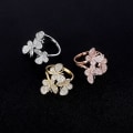 Miniatyrbilde 2 av 5: Ny sommerfugl justerbar ring for kvinner kobber avkjølt Cubic Zirconia ringer Hip Hop mote smykker gaver