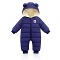 Miniatyrbillede 1 af 5: Baby pige med hætte i bomuldsdun 73cm Navy blue