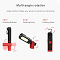 Miniatyrbillede 5 af 5: Genopladeligt Led arbejdslys, 2 i 1 inspektionslys med 360 graders rotation og 3w Cob led lommelygte med magnetisk base og krog til bilværksteder