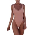 Pikkukuva 1 / 3: Naisten Push Up Solid Selkänojaton Monokini yksiosainen uima-asu Pink L