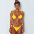 Pikkukuva 1 / 4: naisten Push-up pehmustettu set Strappy uimapuku Rantavaatteet Uimapuvut uimapuku Yellow S